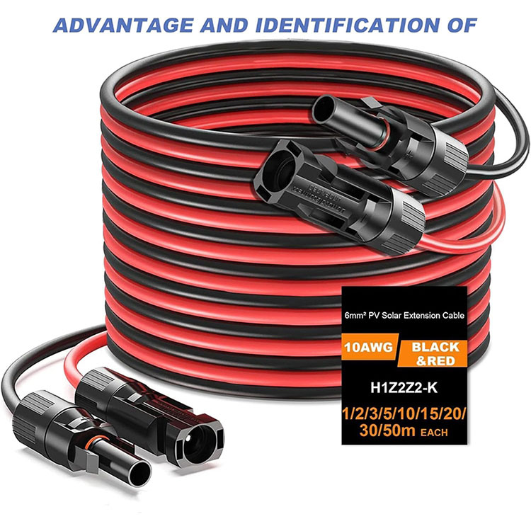 Zemine Monte PV Sistemi için 50 Feet 10AWG Uzatma Kablosu